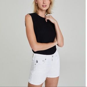 ADRIANO GOLDSCHMIED Hailey Boyfriend White Cutoff Shorts - SZ 24